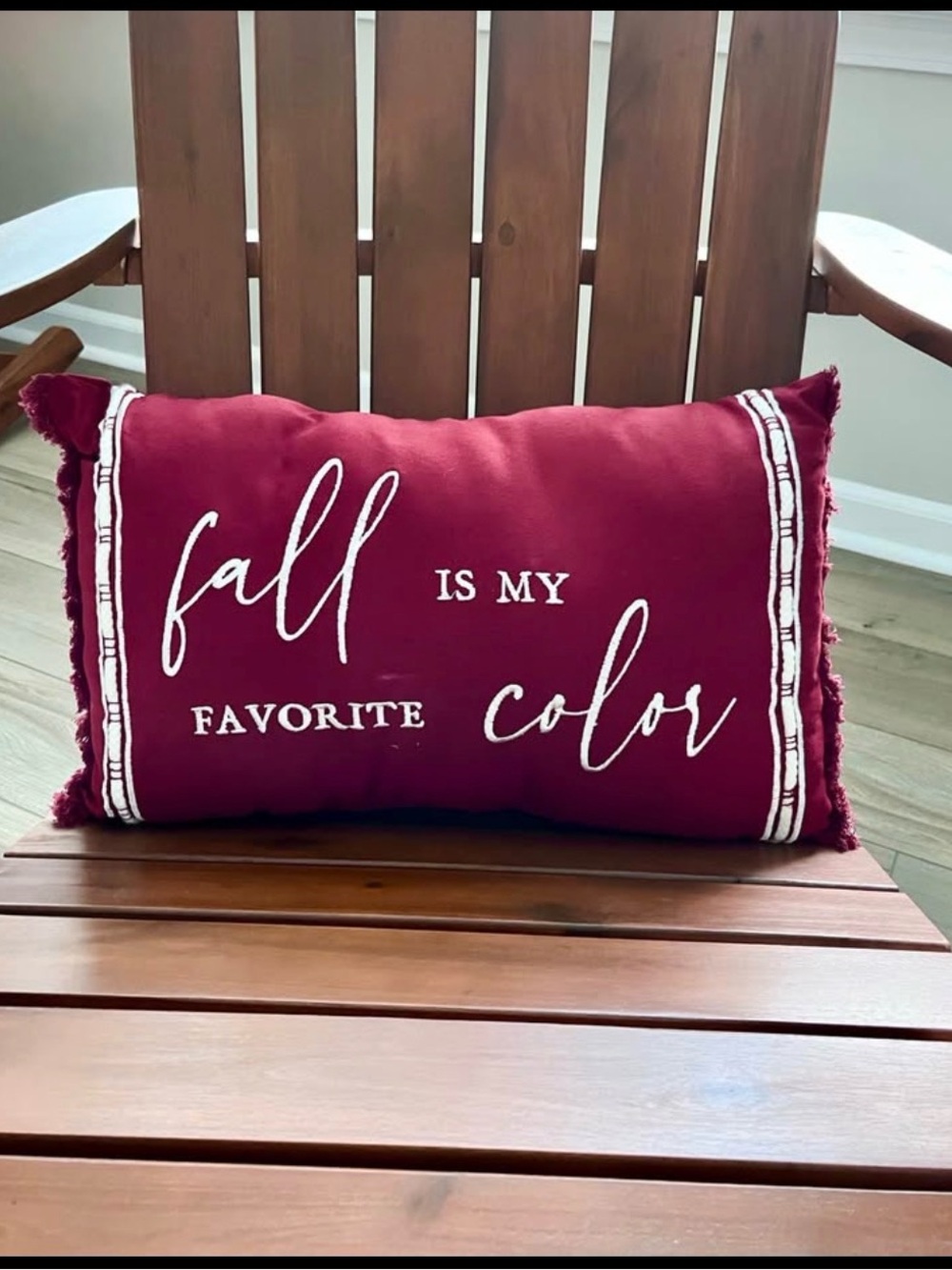 Fall Is My Favorite Color Decorative Lumbar Pillow - Burgundy